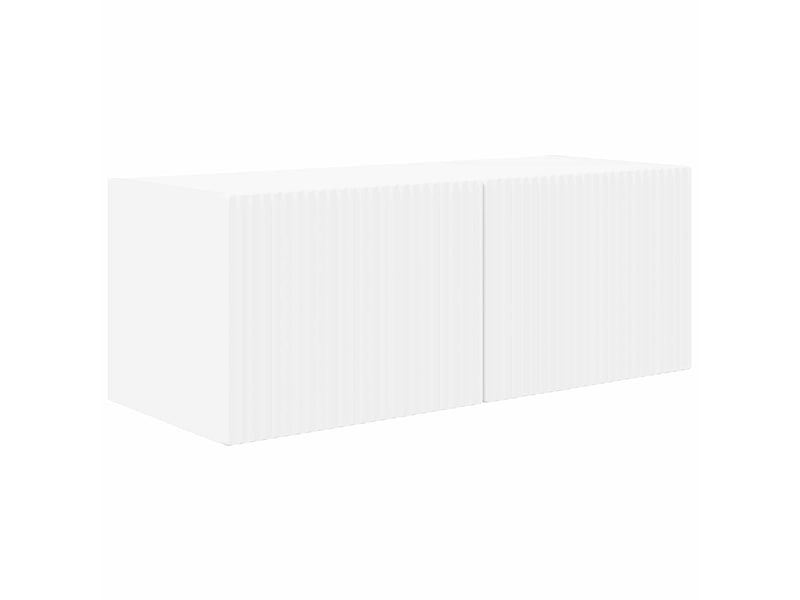  Ensemble de meuble tv - banc tv - meuble de rangement mural 4 pcs blanc bois d'ingénierie  - Conforama E