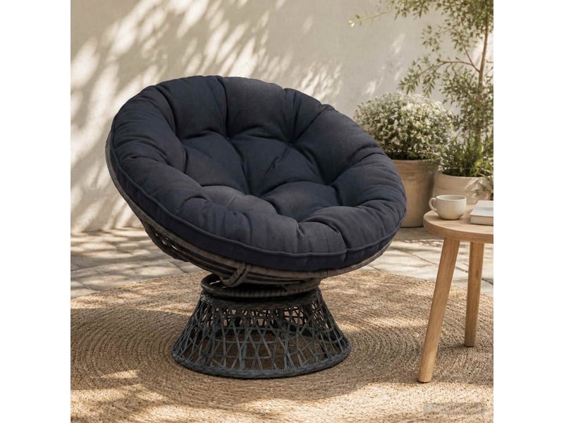 Coussin de chaise suspendue, coussin d'assise vianen 100 % polyester bleu foncé cf54269 - Conforama B