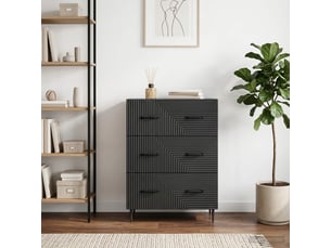Armoire de rangement bureau, armoire à tiroirs noir 66 x 34,5 x 89,5 cm bois d'ingénierie
