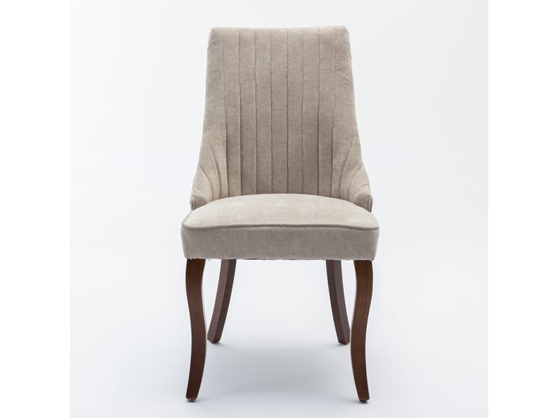  Lot de 2 chaises de salle à manger beige, pieds en bois massif W3223P339321 - Conforama A