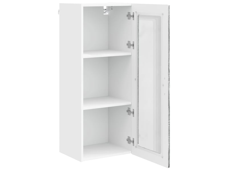 Meuble mural de cuisine, cabinet en verre mural gris sonoma 40x31x100cm - Conforama E