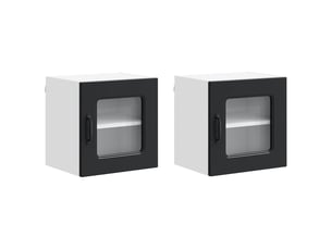 Meuble mural de cuisine | armoire de cuisine 2 pcs noir bois d'ingénierie shl2696