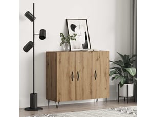 Buffet - bahut - meuble de rangement chêne artisanal 90 x 32,5 x 80 cm bois d'ingénierie
