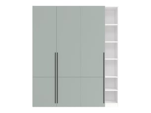 Armoire combinée avec 2 tringles et 14 compartiments 160 × 50 × 200 cm, gris