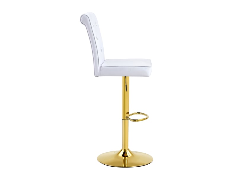  Chaises de salle à manger lot de 2 effet crocodile - lpospi - boutons cristal, assise rembourrée, pvc - blanc  - Conforama A