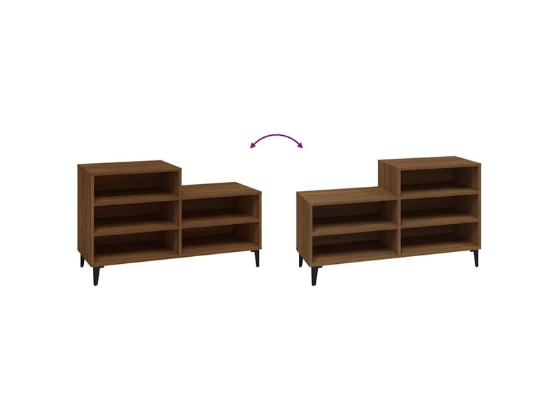  Armoire à chaussures chêne marron 102x36x60cm bois d'ingénierie shl8920  - Conforama E