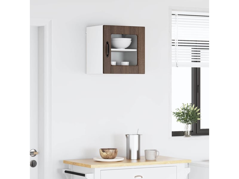  Meuble mural de cuisine | armoire de cuisine chêne brun 40x31x40cm bois d'ingénierie  - Conforama D