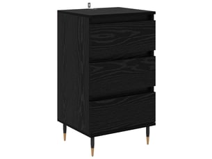 Buffet - bahut - meuble de rangement chêne noir 35 x 40 x 70 cm bois d'ingénierie