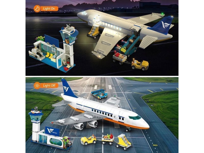  Aeroport central set 901 pieces avion de ligne avec led 151498_AAABW24365_6_DROPFR - Conforama B