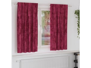 Lot de 2 rideaux en velours, rideaux de fenêtre rouge bordeaux 175 x 140 cm velours cf44243