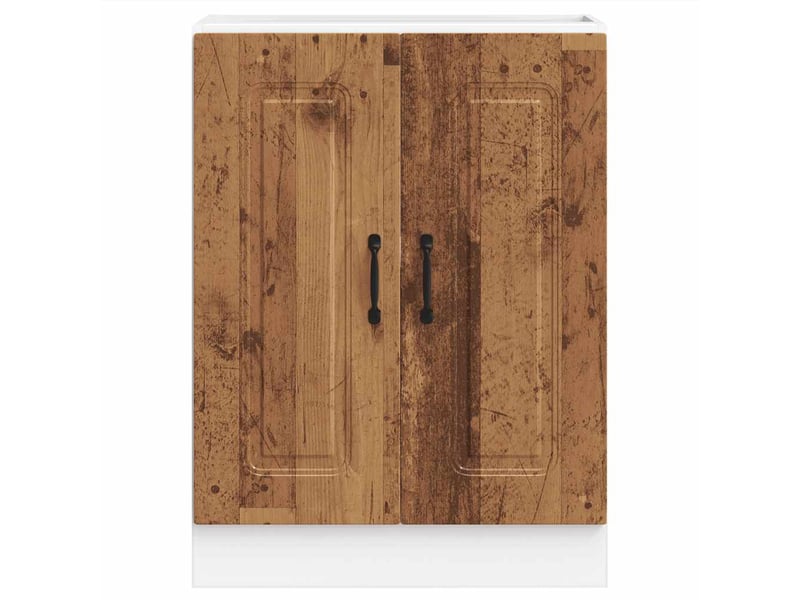 Meuble de cuisine, meuble bas pour évier kalmar vieux bois bois d'ingénierie - Conforama D