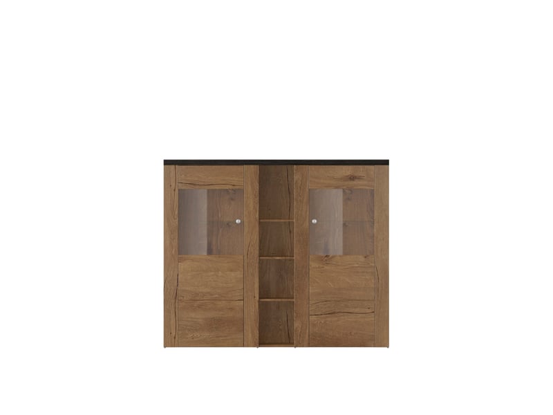  Vitrine voltia avec 2 portes - 155cm - noir bois VOLTIA - Conforama E