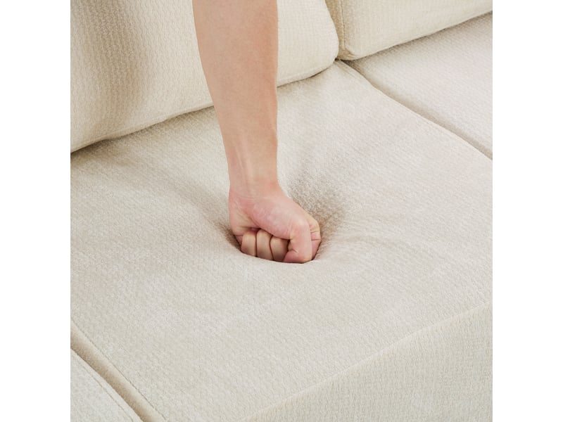  Canapé d'angle l 3 places, méridienne 144 cm, tissu chenille, mousse haute densité, 2 coussins inclus pour salon et appartement Fay Lum - Conforama R