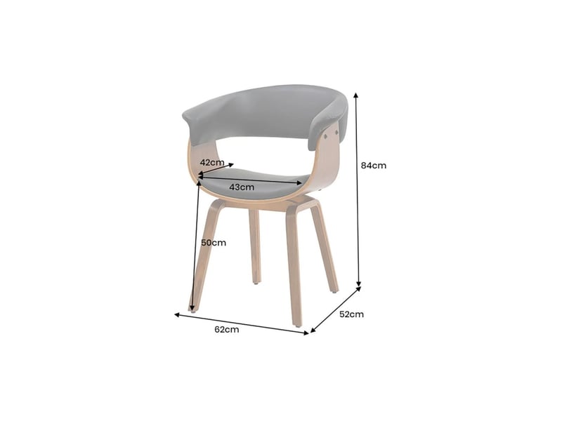  Chaise contemporaine nera en cuir artificiel noir et structure effet bois foncé avec accoudoirs  - Conforama C