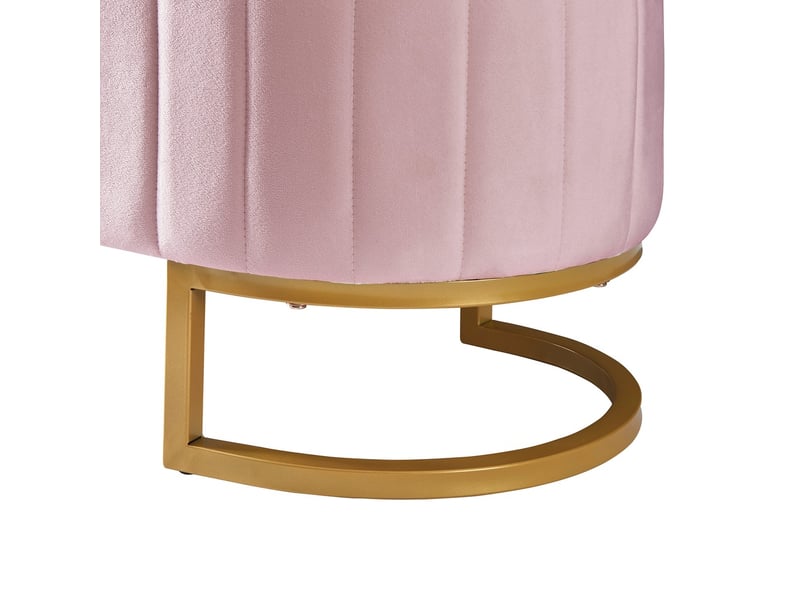 Banc coffre repose-pieds 120x40 cm rembourré rangement banquette velours rose  - Conforama D