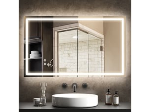Miroir salle de bain éclairage led miroir lumineux salle de bain mural interrupteur tactile lumière 3 couleurs 100 x 60 cm