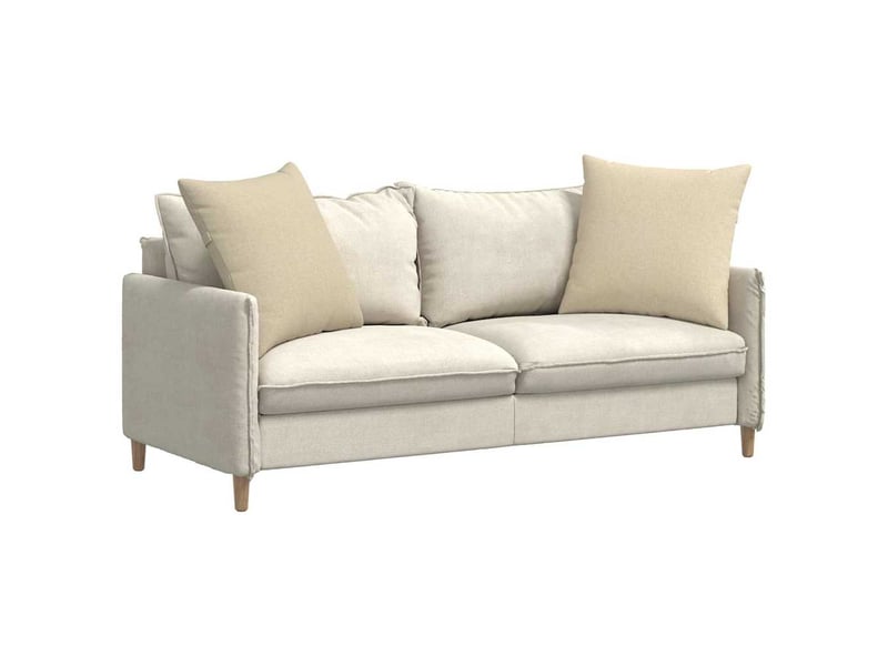 Lot de 2 coussins de canapé, coussins décoratifs tissu crème 80 x 80 cm cf58826 - Conforama C