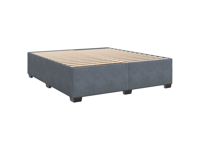  Lit double- lit adulte -  cadre de lit sans matelas gris foncé 180x200 cm velours  - Conforama B