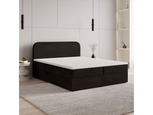 Lit avec rangement 180x200 cm <strong>MASSENO</strong>  <strong></strong> coloris marron