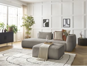 Canapé droit fixe BOBOCHIC LEOPOLD 4 places Tissu taupe