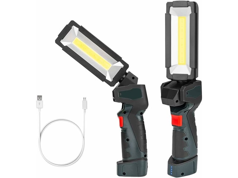 Lampe de travail cob de poche led, lampe portative d'inspection rechargeable par usb avec base magnétique - Conforama A