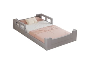 Lit simple 90x200 cm    coloris gris