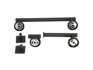 Porte serviette en acier inoxydable, noir, ensemble de 5 pièces, preuve de rouille, bords