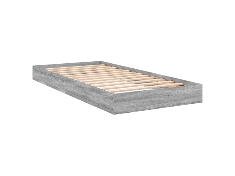  Lit simple- lit adulte -  cadre de lit au sol sonoma gris 80 x 200 cm bois d'ingénierie  - Conforama B
