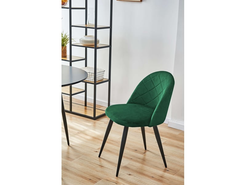  Lot de 2 chaises matelassées de salle à manger en velours akord sj.077 vert bouteille 2x SJ.077 - Conforama D