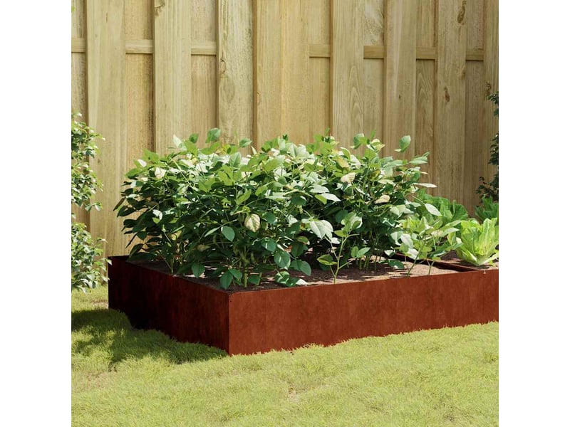  Jardinière - lit surélevé de jardin 100x100x41 cm acier corten  - Conforama B