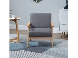 Fauteuil à oreilles 64x70x72 cm design scandinave bois gris