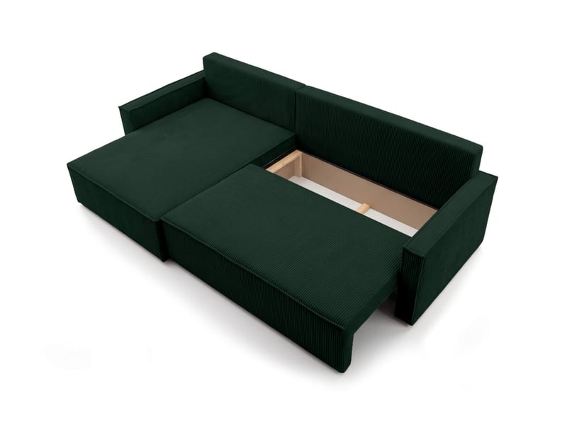  Farah - canapé d'angle max réversible et convertible 5 places accoudoirs slim en velours côtelé  - Conforama D
