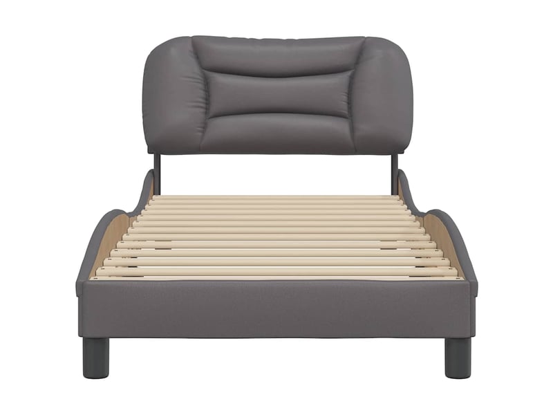  Lit simple- lit adulte -  cadre de lit sans matelas hvar gris 80x200 cm similicuir  - Conforama C