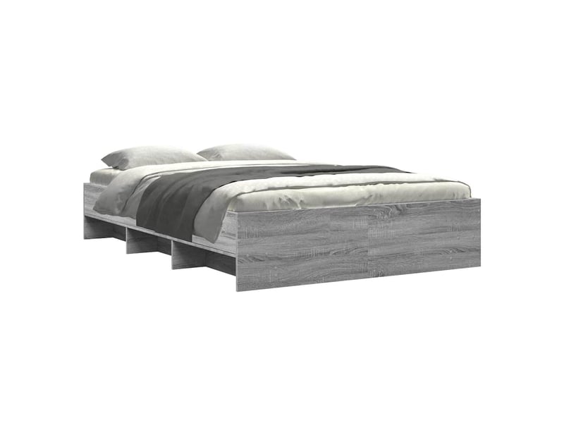  Lit double- lit adulte -  cadre de lit sans matelas sonoma gris 140x190 cm  - Conforama B