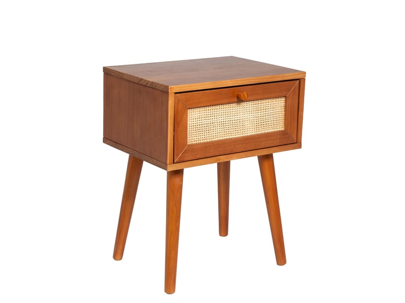  Chevet noisette cannage pin massif avec tiroir anna  - Conforama C