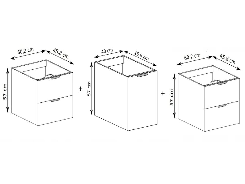  Ensemble salle de bain avec panier à linge novo l.160 cm effet noyer warmia  - Conforama C