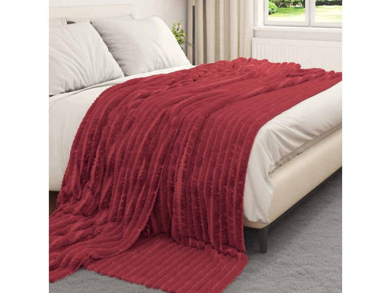  Plaid canapé bordeaux 240x220 cm 1.66 kg polaire  - Conforama C