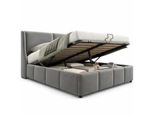 Lit coffre 140x190 cm YELENARO coloris gris