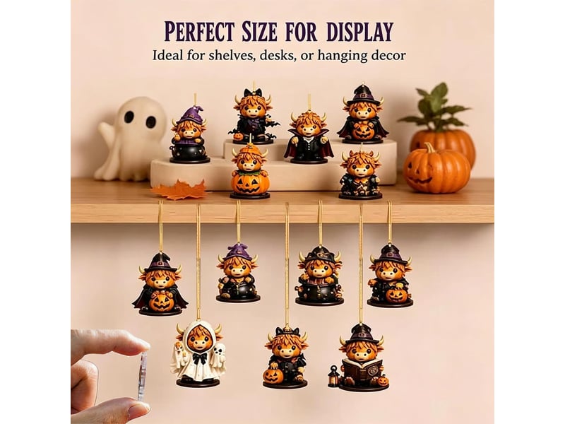 Calendrier de l'avent halloween 2026 highland cow – 24 ornements 2d surprises, vaches costumées, pour enfants et collectionneurs  - Conforama D