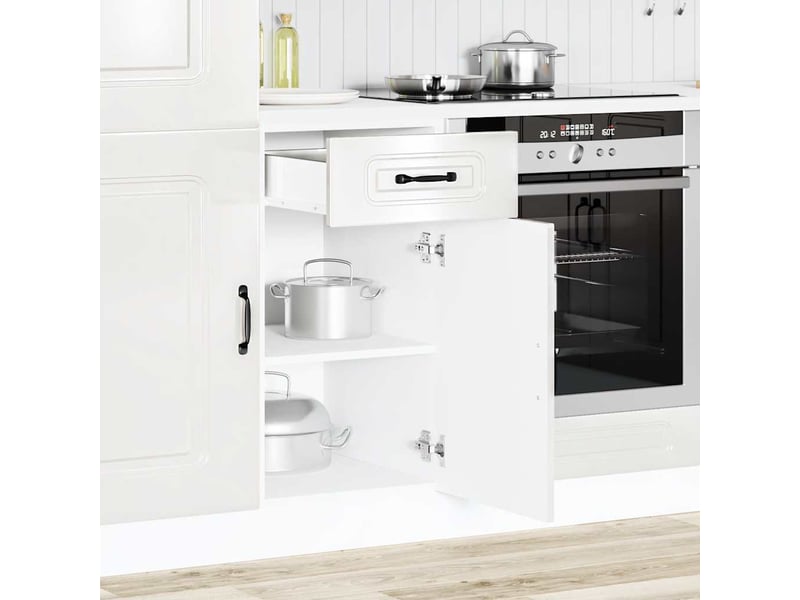  Meuble de rangement, armoire de cuisine kalmar blanc brillant bois ingénierie  - Conforama C