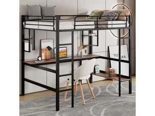 Lit mezzanine 90x200 cm <strong></strong>  <strong></strong> coloris noir
