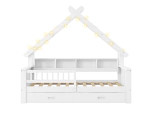 Lit simple 90x200 cm PHOEBE CAT   coloris blanc