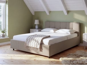 Lit 2 places 140x200 cm <strong></strong> <strong></strong> coloris beige