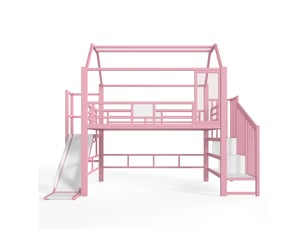 Lit mezzanine 140x200 cm <strong>ZOVIRA</strong>  <strong></strong> coloris rose