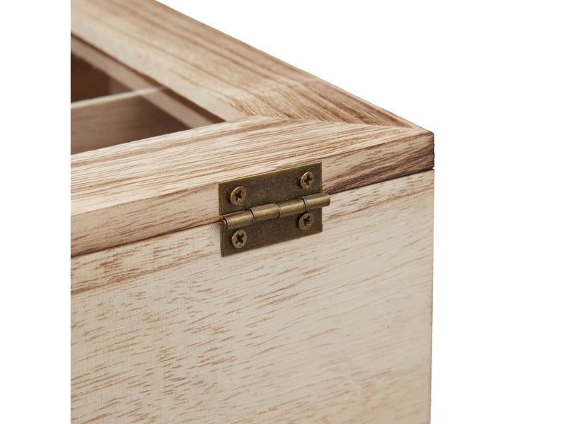  Boîte à thé en bois pour rangement 9 compartiments décoratif rustique cuisine en bois marron 13_0009373  - Conforama D