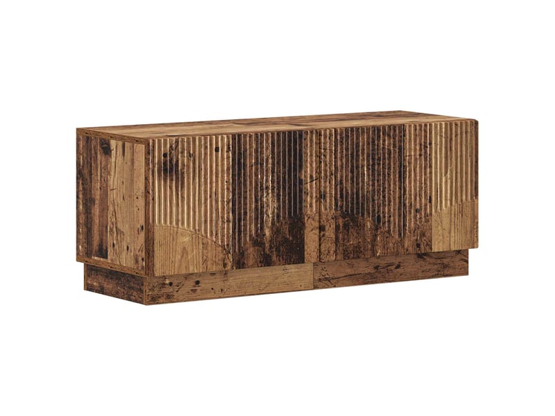  Meuble tv - banc tv - meuble de rangement led hoorn 3 pcs bois ancien bois d'ingénierie  - Conforama D
