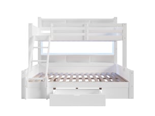 Lit superposé 90x200 cm <strong>ZOVIRA</strong>  <strong></strong> coloris blanc