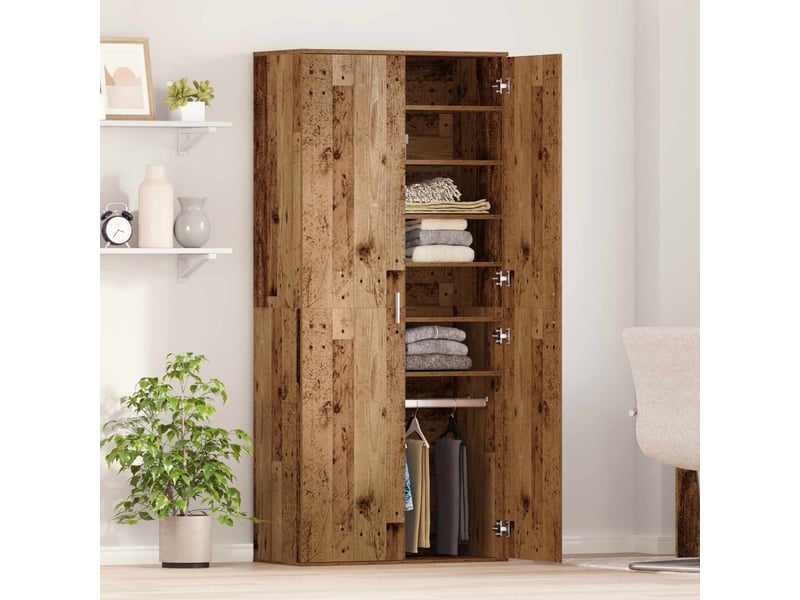  Haut armoire 80x39x178 cm bois d'ingénierie bois ancien  - Conforama D