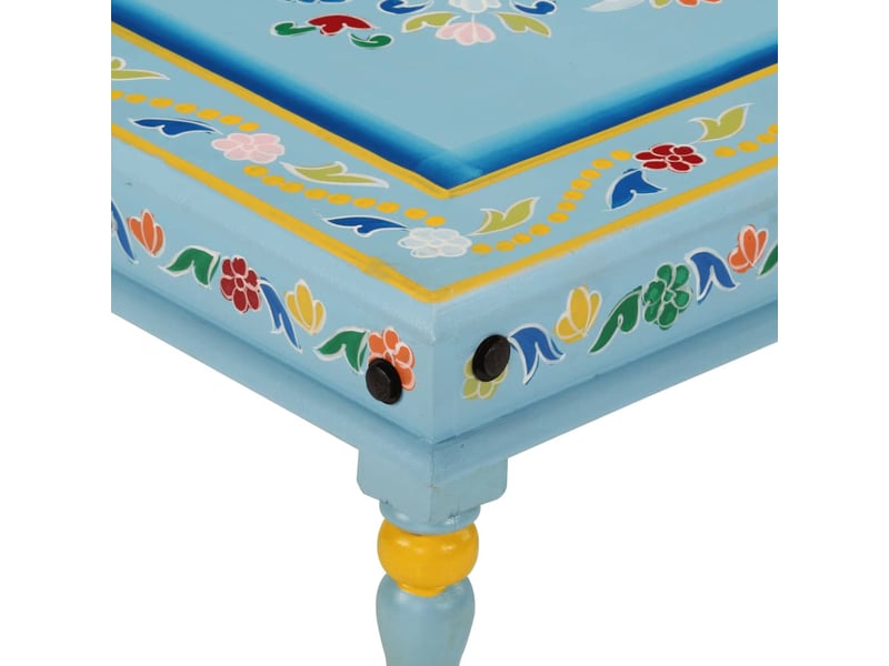 Table basse - table de salon - table à thé turquoise bois de manguier massif peint à la main  - Conforama D