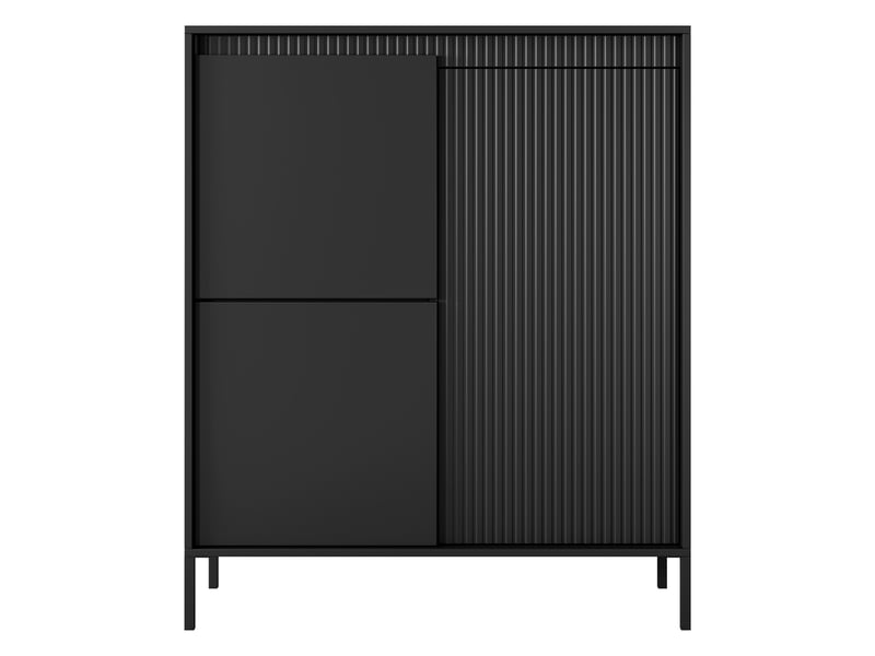  Buffet hatolaro, armoire 5 étagères, 104x40x123h cm noir Hatolaro - Conforama E